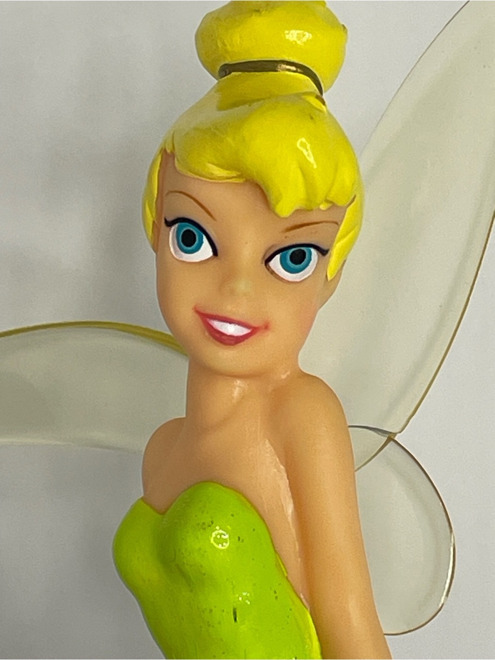 Vintage Disney TinkerBell Fairy Sitting On Thread Spool Piggy Bank 90s 10” - Picture 6 of 15
